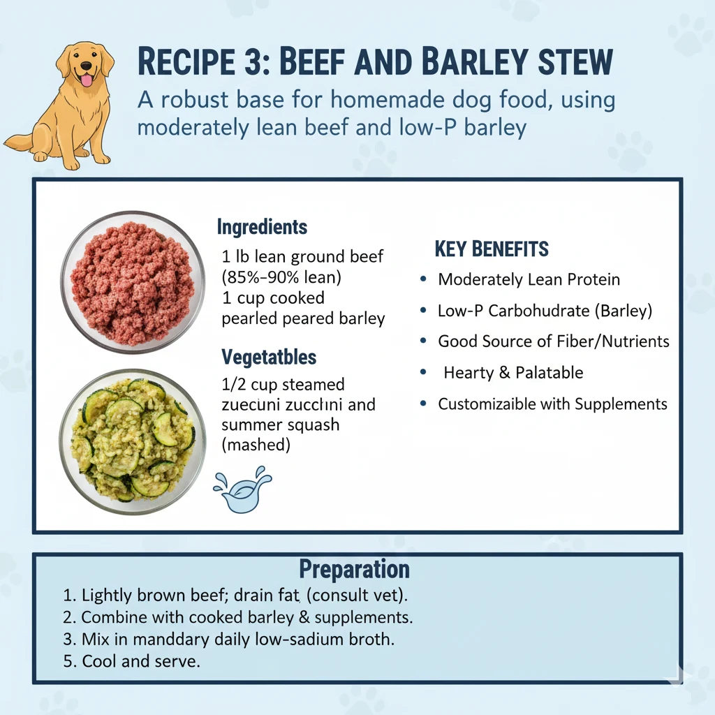 Vet Approved Homemade Dog Food Recipes for Kidney Disease 6 Recipe 3 Beef and Barley Stew