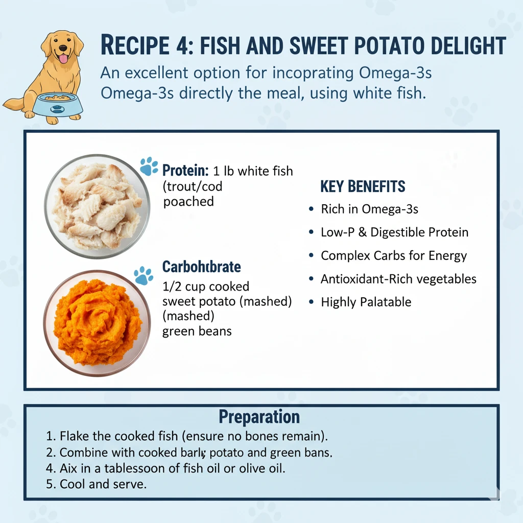 Vet Approved Homemade Dog Food Recipes for Kidney Disease 7 Recipe 4 Fish and Sweet Potato Delight