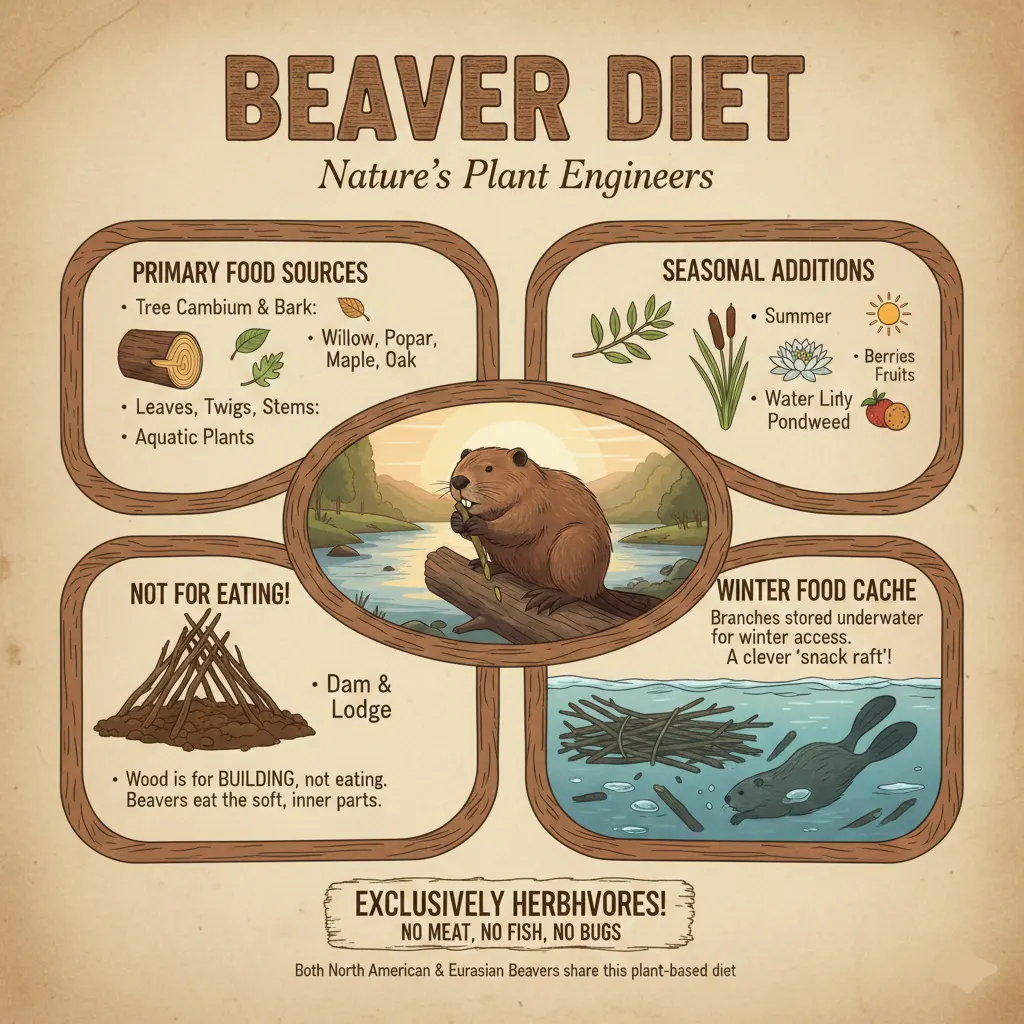 What Do Beavers Eat? Simple Guide to Beaver Diet 4 Beavers diet do beavers eat fish what eats beavers beaver food do beavers eat fruit are beavers herbivores are beavers dangerous what is a beavers habitat do beavers eat insects are beavers omnivores american beaver diet north american beaver diet beaver diet and habitat beaver diet facts