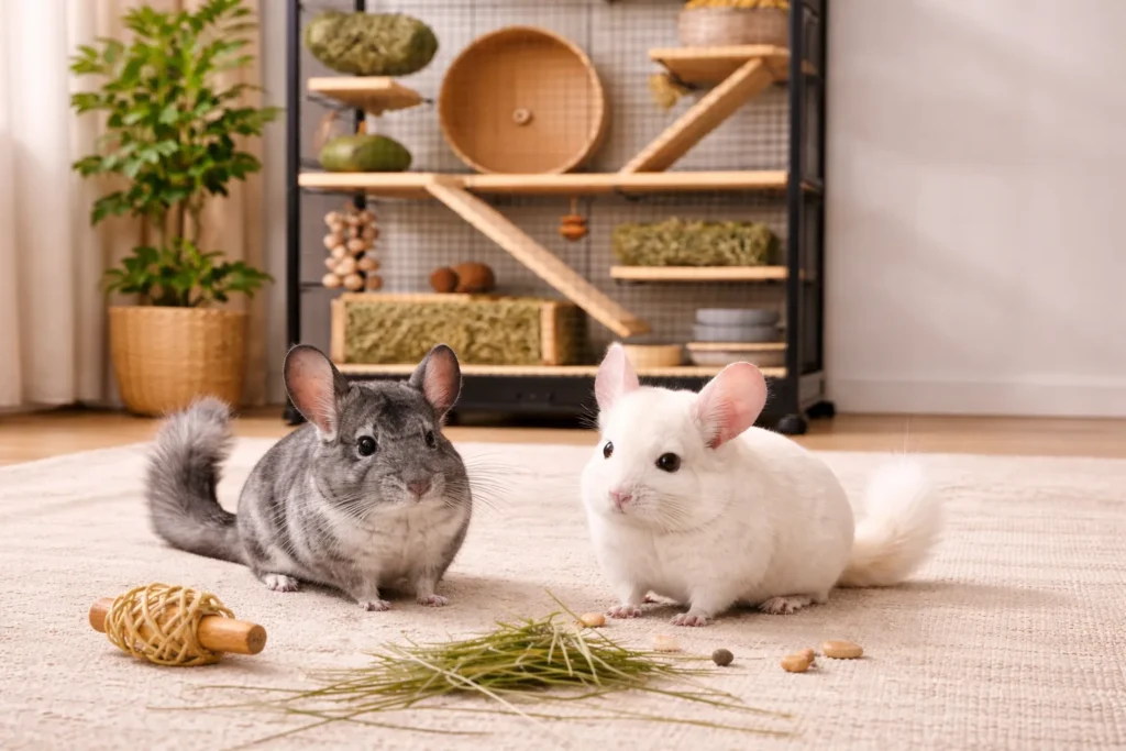 How to Take Care of a Chinchilla for Beginners 3 White Chinchilla and gray Chinchilla