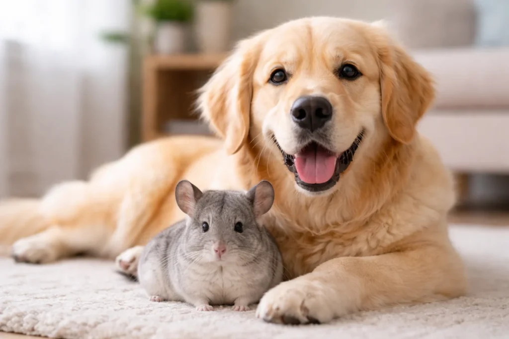 How to Take Care of a Chinchilla for Beginners 4 Chinchilla and Dog